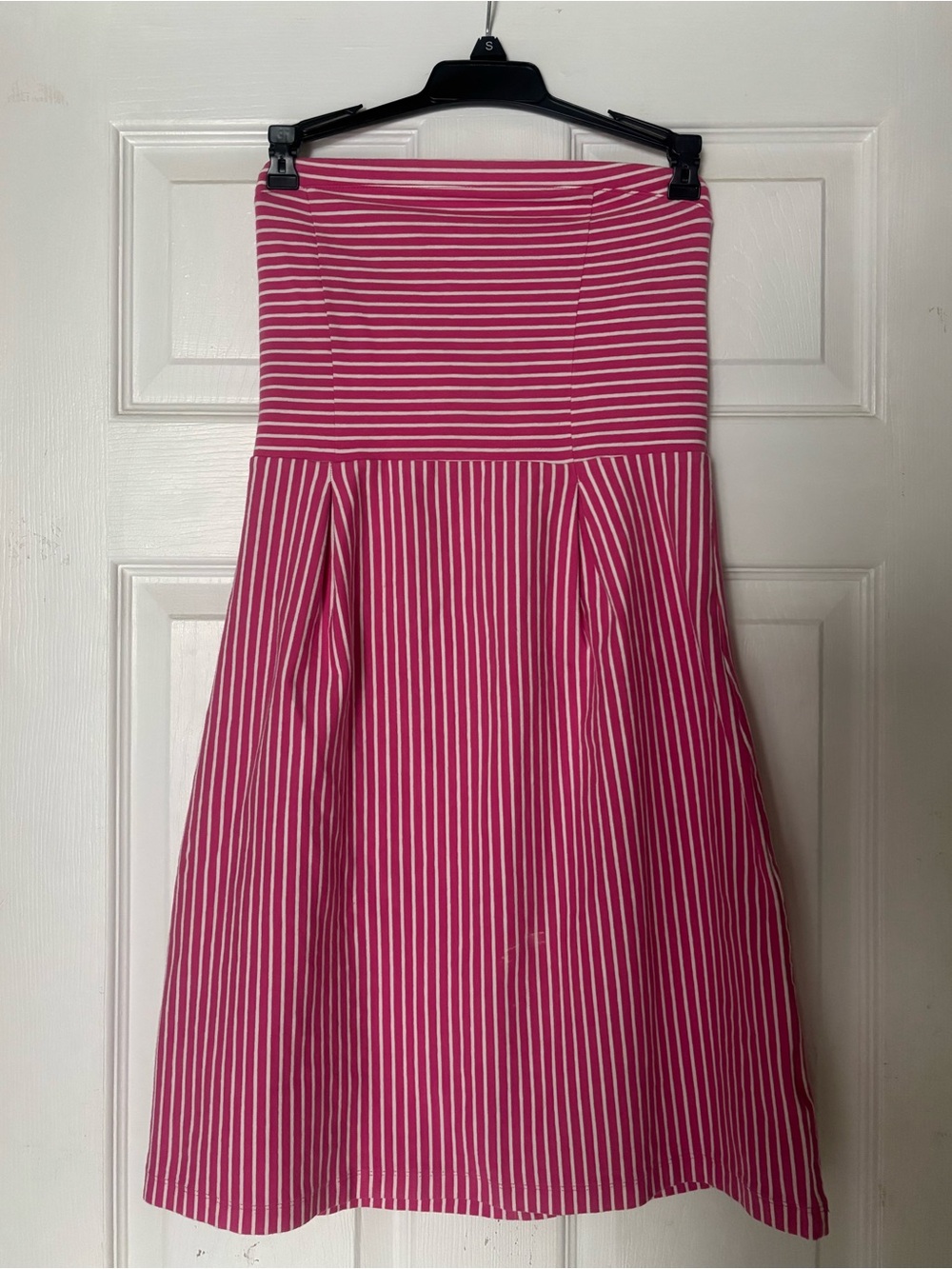 Pink and White Striped Old Navy Strapless Mini Dress